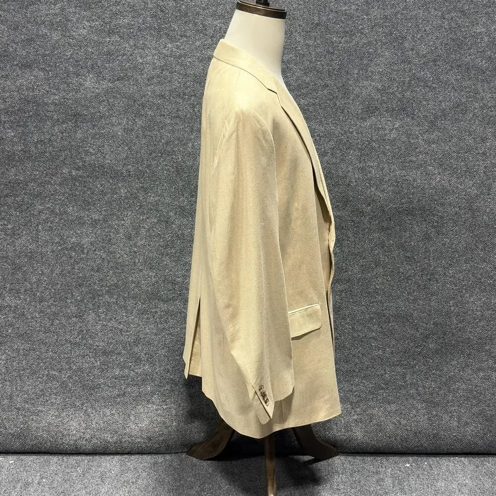 Jos. A. Bank Blazer Mens 48 Long Beige Silk Sport Coat Jacket Classic Fit